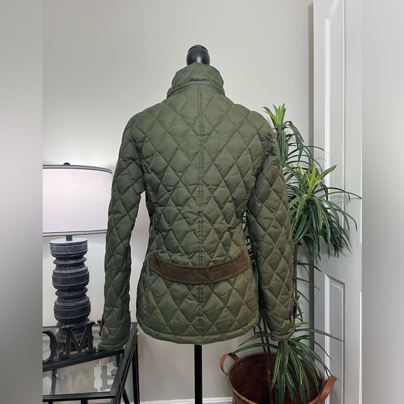 Goode Rider Olive Green Quilted Goose Down Jacket Size S - Picture 4 of 10